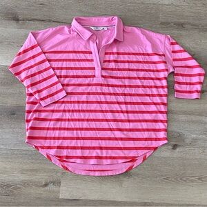 Vineyard Vines Stripped Pink 3/4 Sleeved Shirt Women’s Size Small
